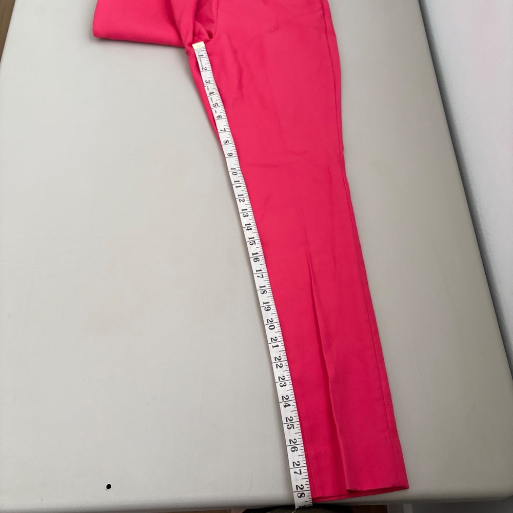 Banana Republic Mad Men Hot Pink Slim Leg Side Zip Trousers Pants Womens Size 0 - Picture 5 of 10